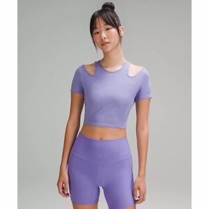 Lululemon Shoulder Cut-Out Yoga T-Shirt - Dark Lavender